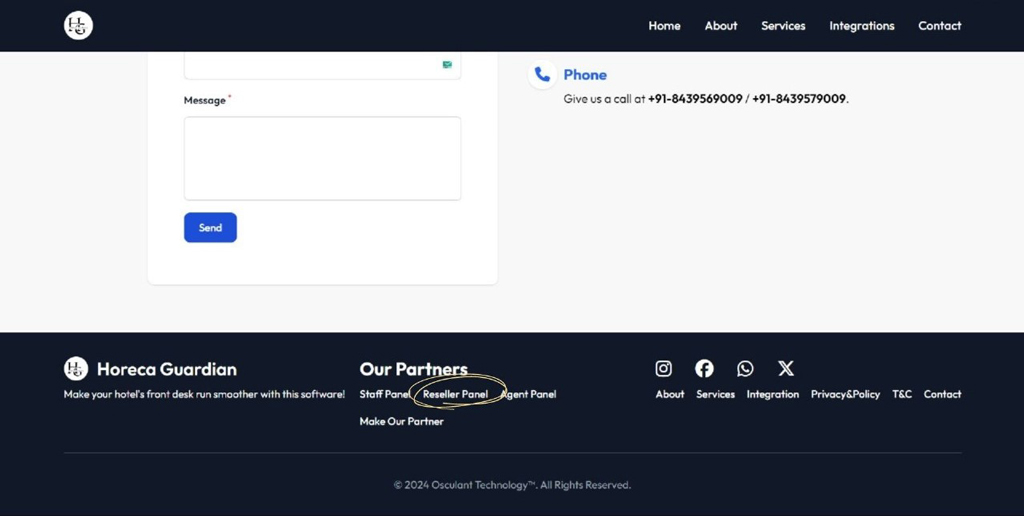 horeca guardian footer section